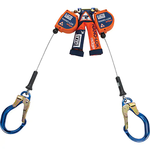 3M™ DBI-SALA® Nano-Lok™ Edge Twin-Leg Self Retracting Lifeline, 3500238, cable, quick connect, 8 ft (2.4 m)