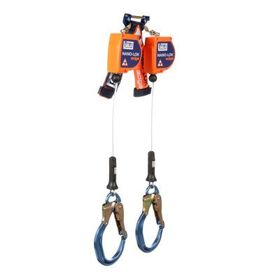 3M™ DBI-SALA® Nano-Lok™ Edge Twin-Leg Self Retracting Lifeline, 3500238, cable, quick connect, 8 ft (2.4 m)