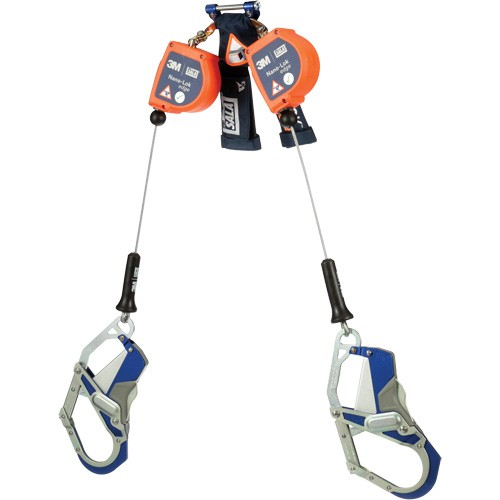 3M™ DBI-SALA® Nano-Lok™ edge Twin-Leg Personal Self-Retracting Lifeline 3500259, Galvanized Cable, 7.3 ft (2.2 m)