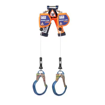 3M™ DBI-SALA® Nano-Lok™ Edge Twin-Leg Self Retracting Lifeline, 3500238, cable, quick connect, 8 ft (2.4 m)